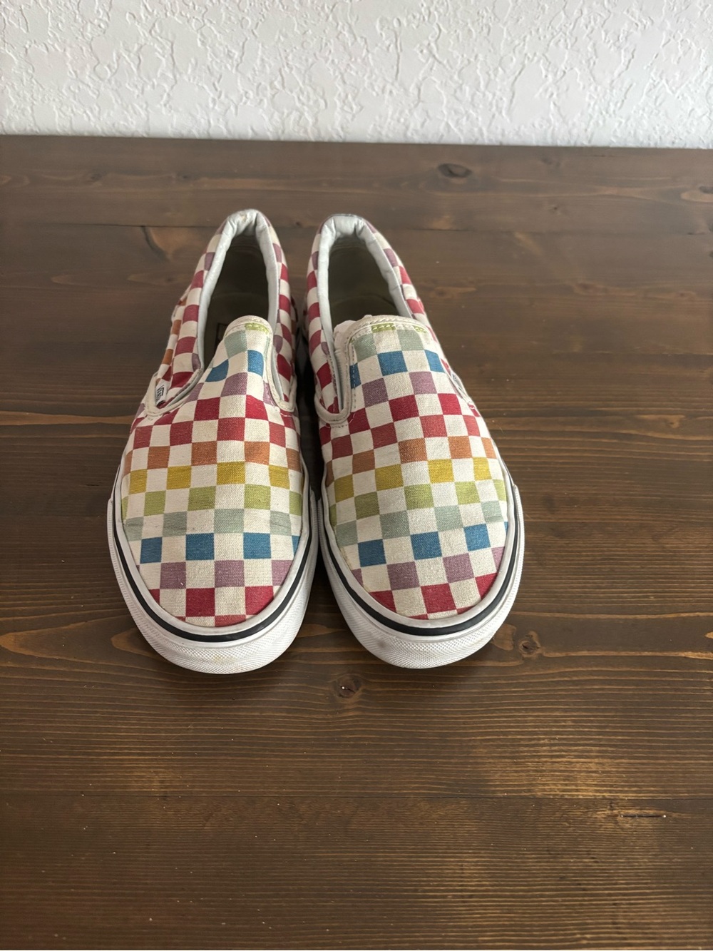 Kids Multicolor Check Slip-On Canvas Shoes